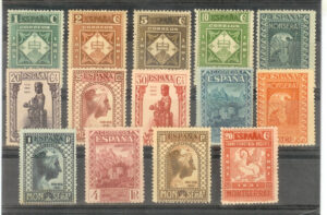1931. Montserrat. Sin fijasellos. Bien centrada. Edifil nº 636/49.
