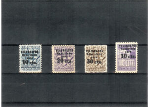 1942-45. Serie de la Bolsa. Sin fijasellos. Edifil nº Tel.17/20.