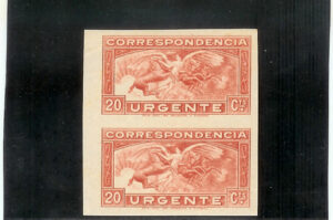1933. Angel y caballos. Pareja sin dentar. Sin fijasellos. Edifil 679s.