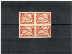 1935. Expedición al Amazonas. Bloque de cuatro sin dentar. Sin fijasellos. Edifil nº 694s.
