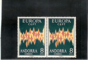 1972. Europa. Bonita pareja sin fijasellos. Edifil nº72.