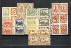 1936-37. Junta de Defensa. Bloque de cuatro sin fijasellos. Muy bien centrados. Edifil nº 802/13.