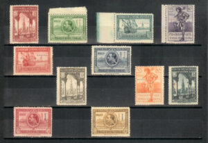 1929. Expo. Sevilla - Barcelona. Bonita serie sin fijasellos. Edifil nº25/35.