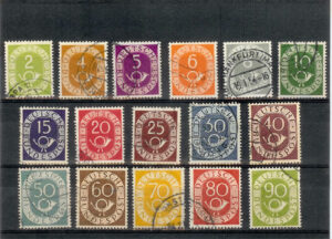 1951 - 52. Cornetas. Muy bonita serie usada. Yvert nº 9/24.