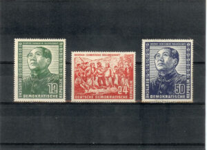 1951. Amistad germano chinesa. Con fijasellos. Yvert nº 38/40.