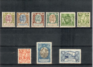 1924 - 27. Serie corriente. Sin fijasellos a excepción del nº71. Yvert nº 63/71.
