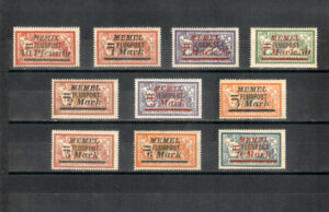 1922. Sellos de Francia sobrecargados. Con fijasellos. Yvert nº A20/29
