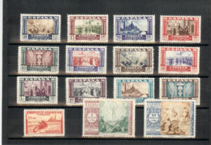 1940. Preciosa serie del Pilar sin fijasellos. Lujo. Edifil 889/903