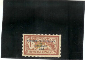 1923. Congreso filatelico de Burdeos. Sin fijasellos. Bien centrado. Yvert nº 182.