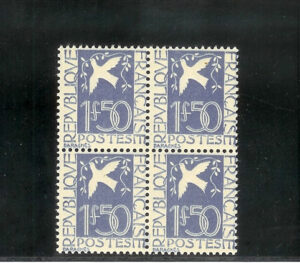 1934. Paloma de la paz en bloque de cuatro sin fijasellos. Muy bonito. Yvert nº 294.