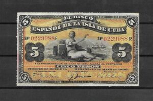 Cuba. 5 pesos 1896. SC.