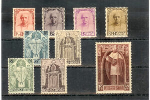 1932. Cardenal Mercier. Preciosa sin fijasellos. Yvert 342/50.