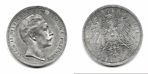 Prusia. 1911 A. 3 DM. EBC.