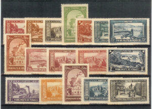 1933/37. Paisajes. Serie sin fijasellos a excepción del nº 128A. Rara. Yvert nº 119/34