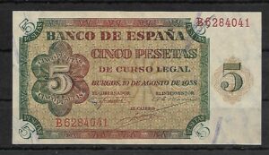 1938. 5 ptas. serie B. SC.