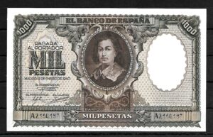 1940. 1000 pesetas. serie A. Levisima doblez central. EBC.