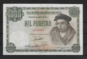 1946. 1000 pesetas sin serie. Leve doblez central. EBC.