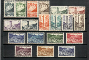 1955/58. Paisajes y monumentos. Edifil nº 142/60. Sin fijasellos.