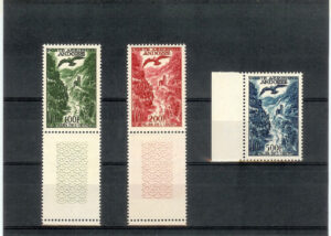 1955/7. El Valira Oriental. Edifil nº 161/3. Sin fijasellos.
