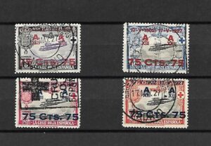 1927. Cruz Roja aérea. Usada. Edifil 388/91