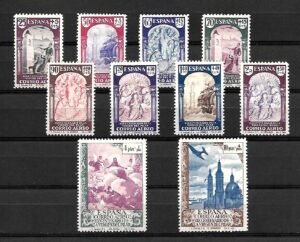 1940. Pilar Aérea. Edifil 904/13 Con fijasellos