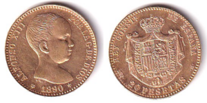 1890. 20 Pesetas MPM. EBC