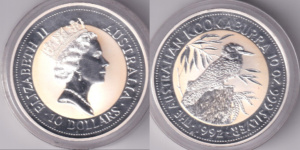 1992.Kokaburra 10 onzas Ag.Proof